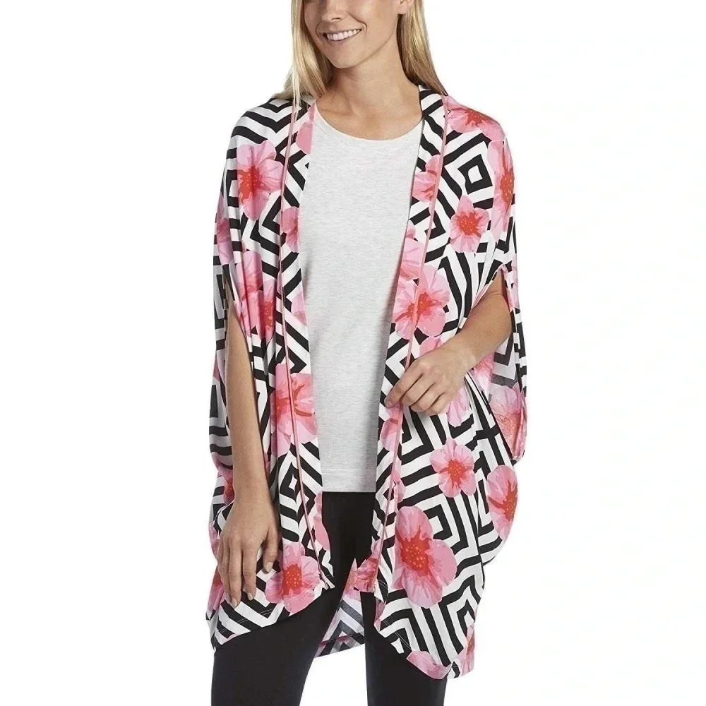 NWT Hue Flower Pop Sleep Kimono Wrap Size L/XL